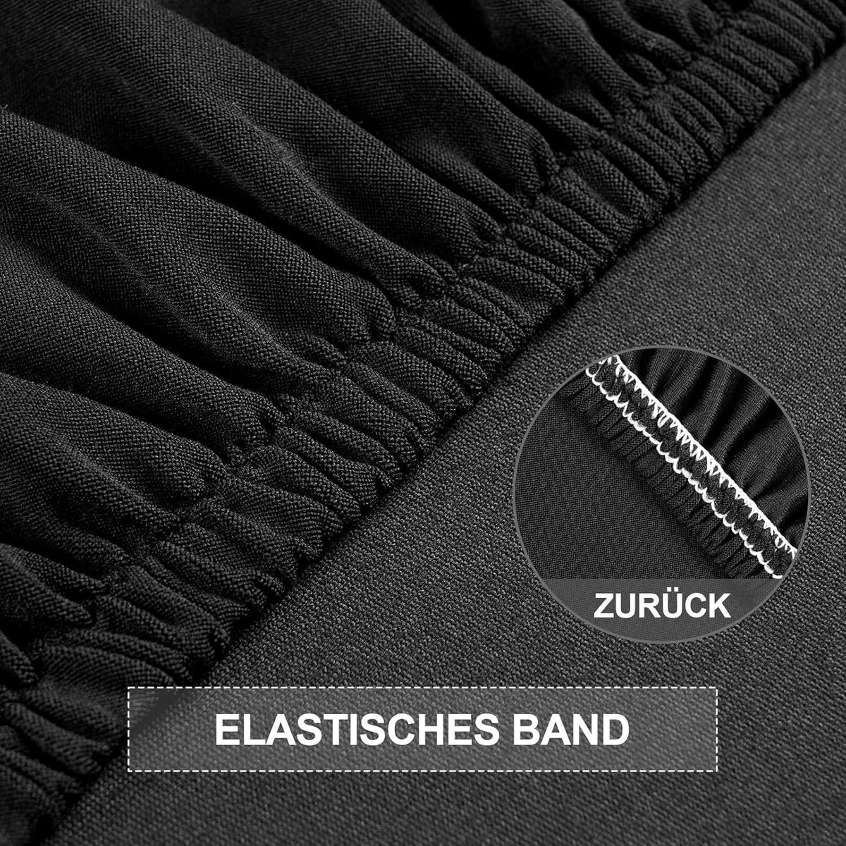 Stretch Stuhlhussen 6er Set – Elastische Stuhlbezüge Schwarz
