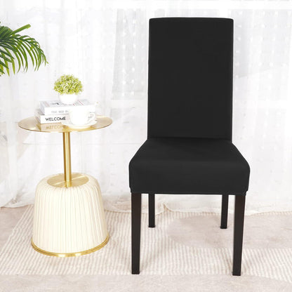 Stretch Stuhlhussen 6er Set – Elastische Stuhlbezüge Schwarz