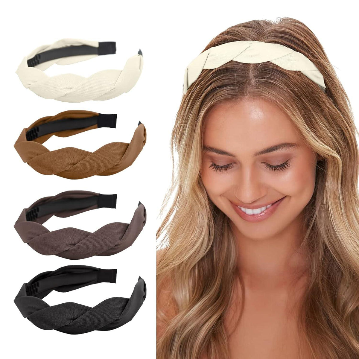 Geflochtenes Haarband Set 4 Stück Damen Mode Stirnbänder