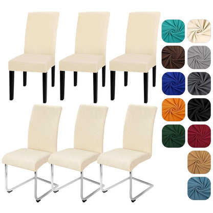 Stretch Stuhlhussen 6er Set – Beige | Abnehmbar & Waschbar