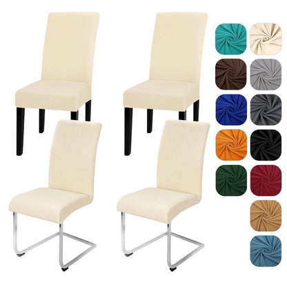 Stretch Stuhlhussen 4er Set – Beige | Abnehmbar & Waschbar