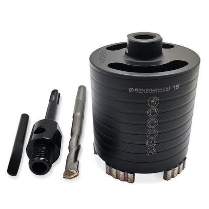 Diamantbohrkrone 82mm für Steckdosen mit SDS-Plus Adapter