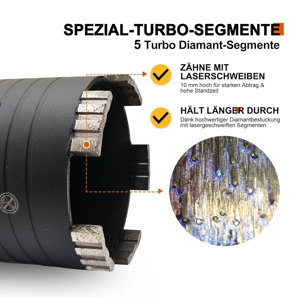 Diamantbohrkrone 82mm für Steckdosen mit SDS-Plus Adapter