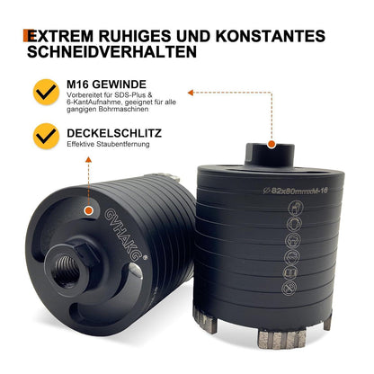 Diamantbohrkrone 82mm für Steckdosen mit SDS-Plus Adapter