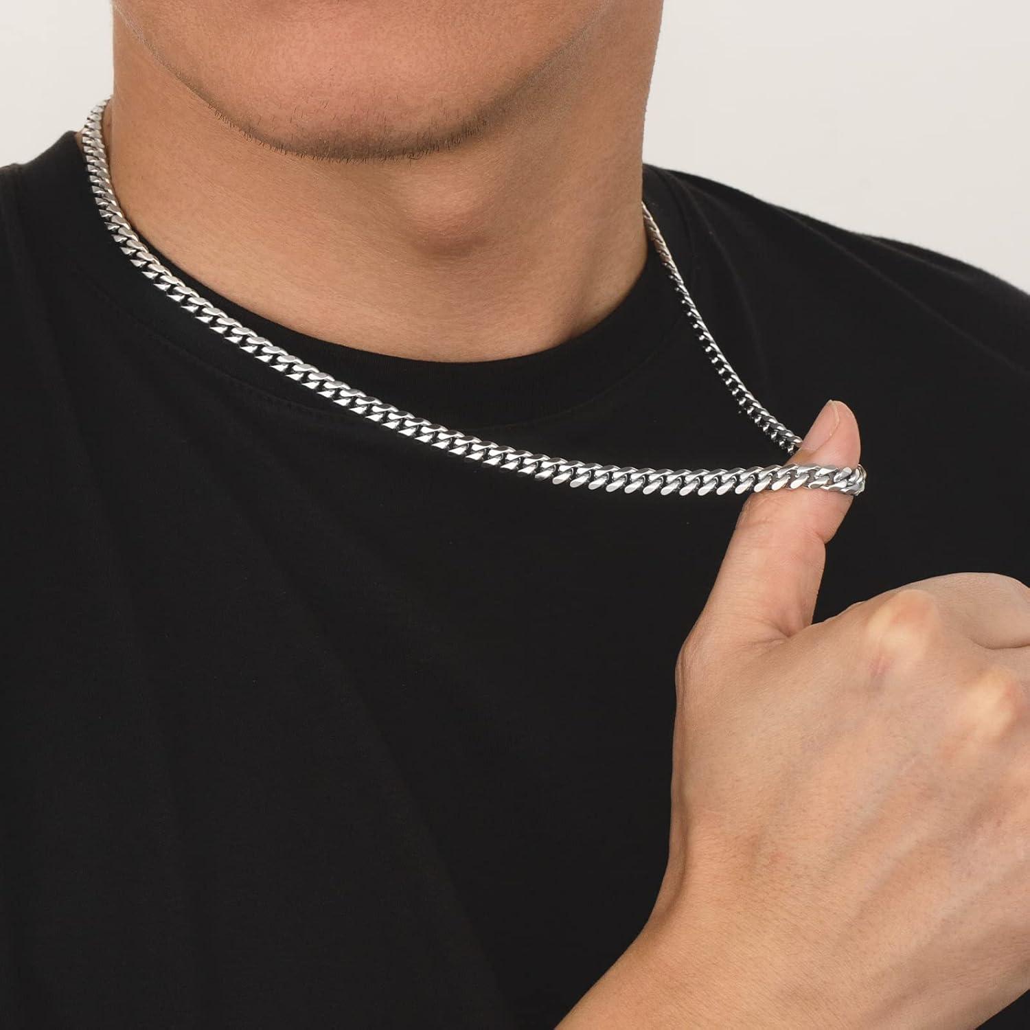 KRKC&CO Panzerkette Herren mit Diamantschliff 6mm 61cm Gold Silber