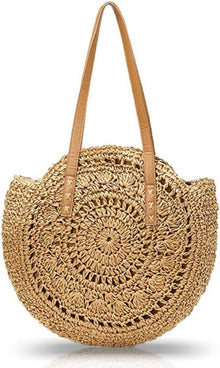 Stroh Handtasche Damen Sommer Umhängetasche Strandtasche Boho Style
