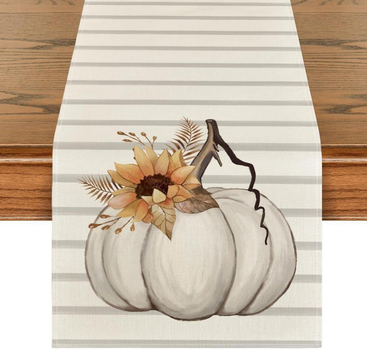 Tischläufer Herbst Dekoration Kürbisse Sonnenblumen Blätter 40x100 cm