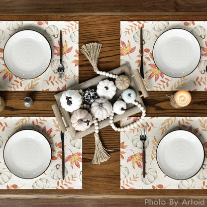 Orange Herbst Platzsets 4er Set 30x45cm Deko Tischsets