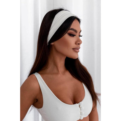 Damen Stirnband Elastisch Weiß Haarband Breit Lycra