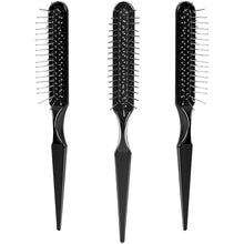 3-Reihige Perückenhaarbürste Schwarz Styler Reisegröße Metallkämme