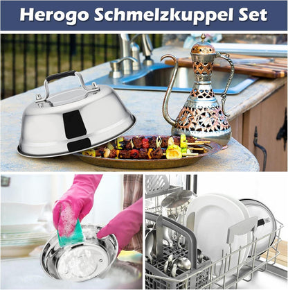 Herogo Burgerglocke Edelstahl Grilldeckel Kunststoffgriff 23 x 8,5 cm