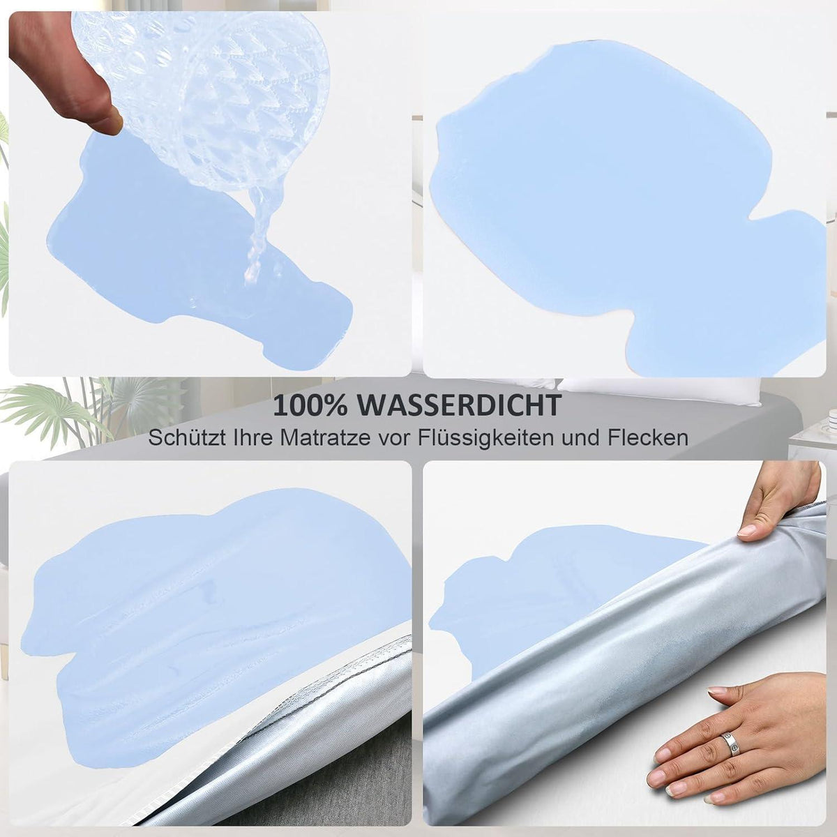 Wasserdichter Matratzenschoner 160x200cm, atmungsaktiv, Inkontinenzschutz