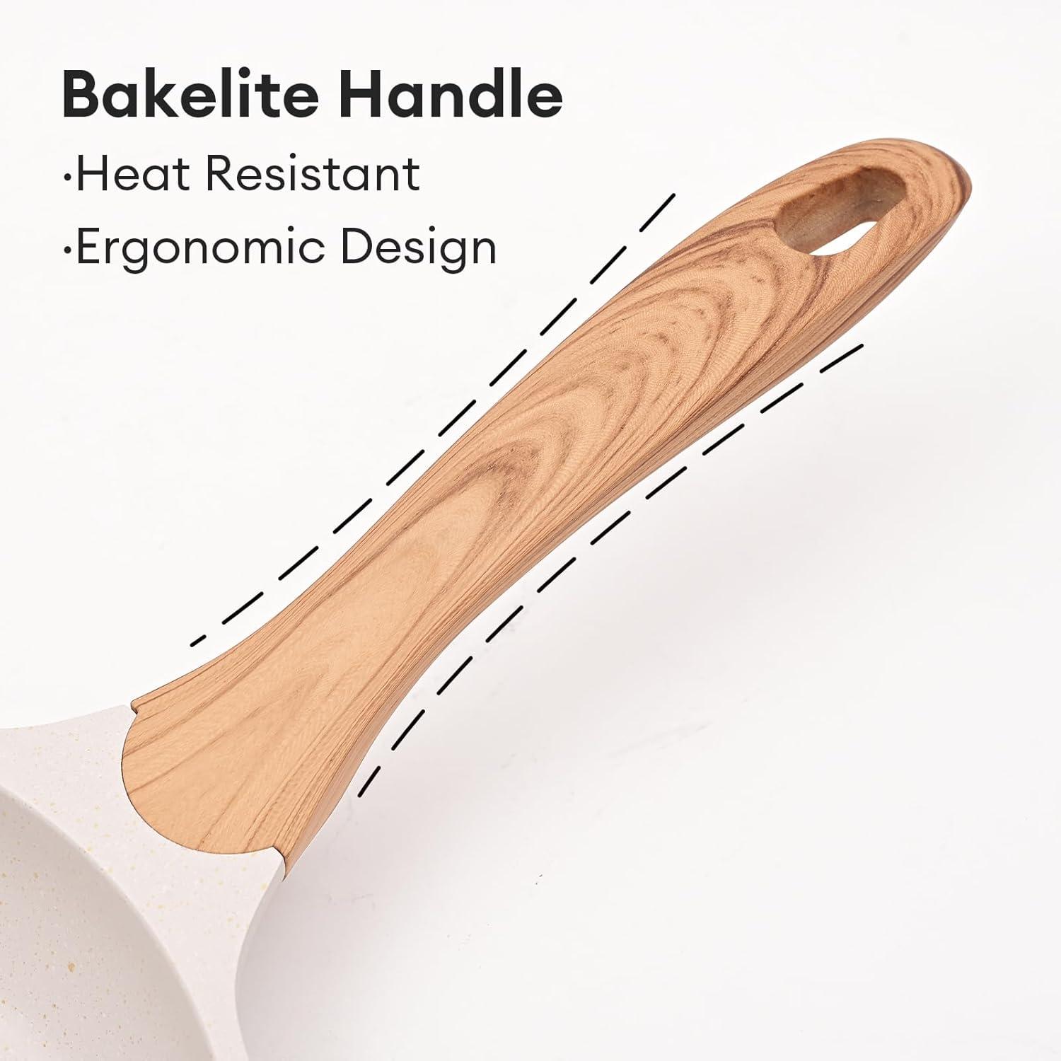 JEETEE Bratpfanne 28cm Induktion Antihaft Granit hitzebeständig