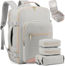 Handgepäck Rucksack für Reisen und Geschäftsreisen 40L Grau Rosa