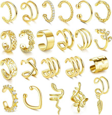 22-teiliges Einstellbares Ear Cuff Set Ohne Ohrlöcher