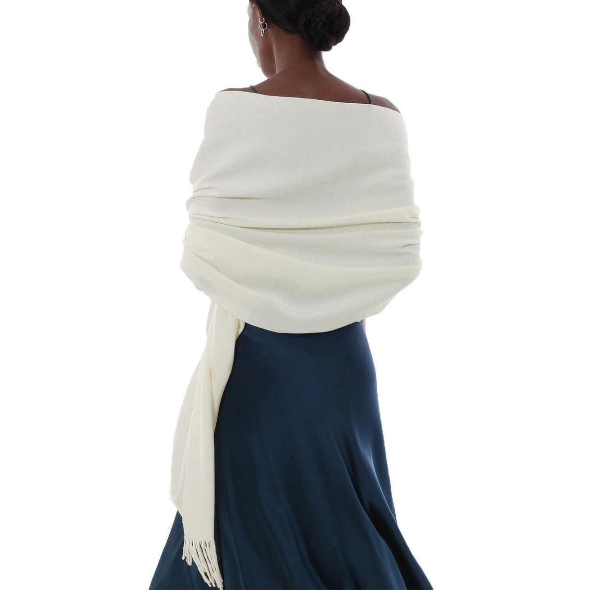 Festlicher Schal Stola Damen Winter Ivory Pashmina