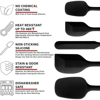 Silikon Spatel Set 5-teilig – Hitzebeständig & Antihaft