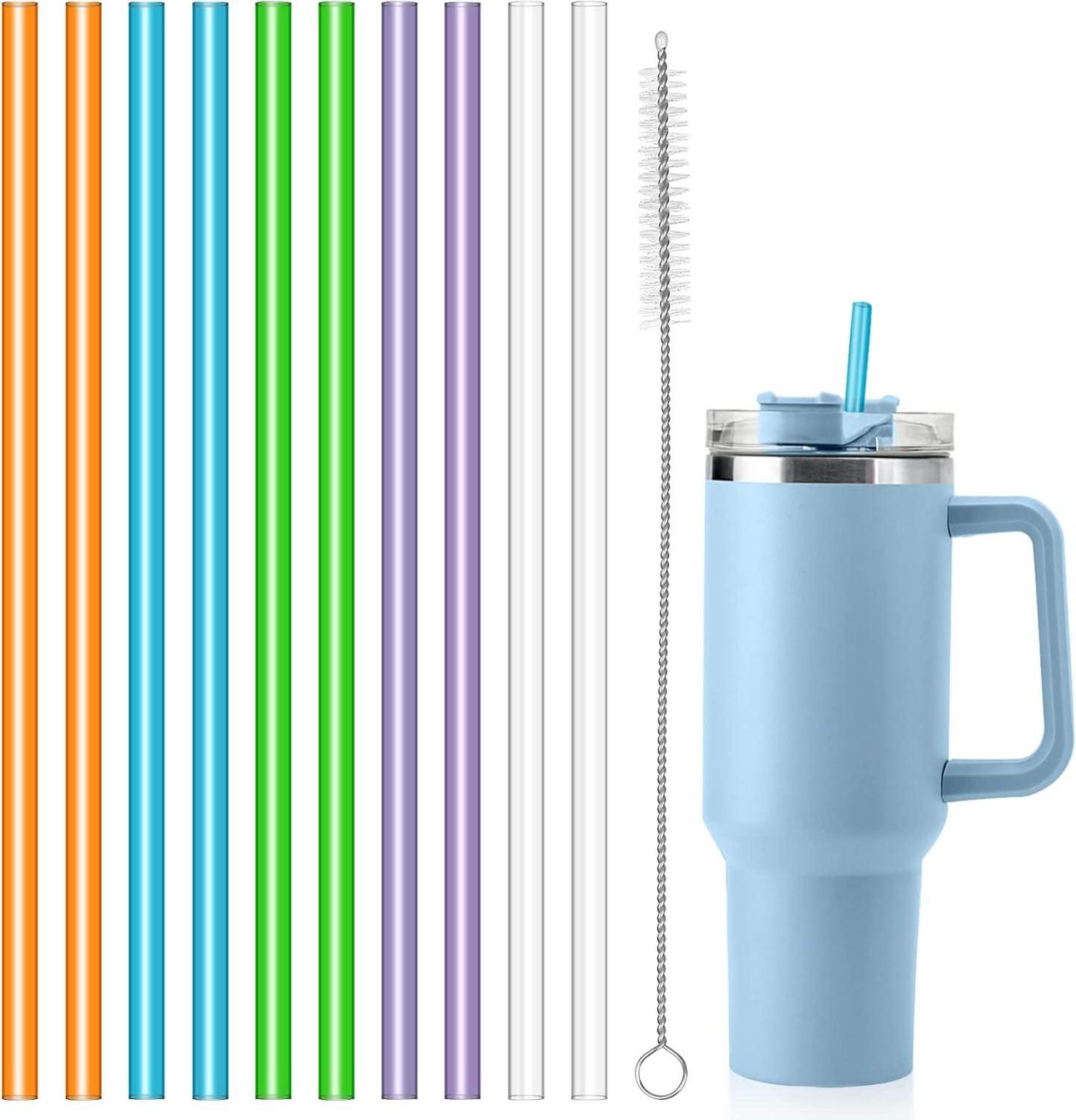 10er Set Wiederverwendbare Strohhalme für Stanley Tumbler - Klare