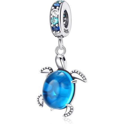 925 Sterling Silber Schildkröte Charm Anhänger für Damen Armband Halskette