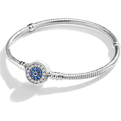 925 Sterling Silber Schlangen Gliederarmband mit Kugelverschluss, Damen Charm Armband
