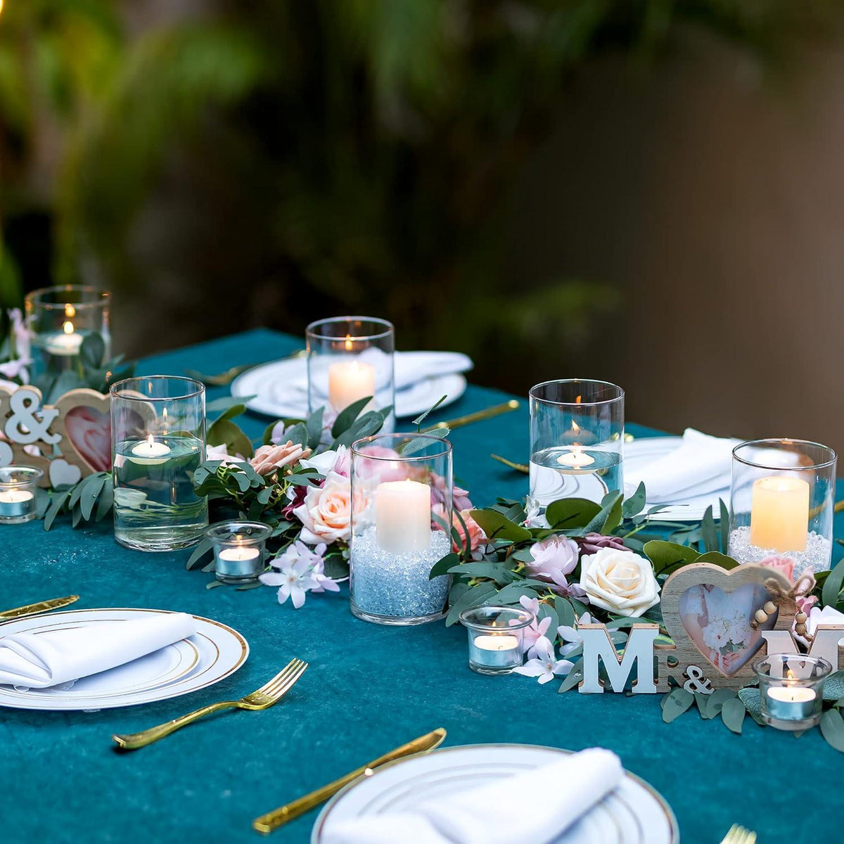 Glasseam Zylinder Glasvase 12er Set 15cm Blumenvase für Hochzeit Tischdeko