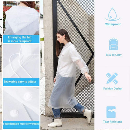 Wiederverwendbarer transparenter Regenponcho mit Karabinerhaken
