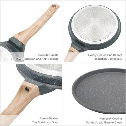 Crepe Pfanne 25 cm mit Teigverteiler, Induktion, Schwarz