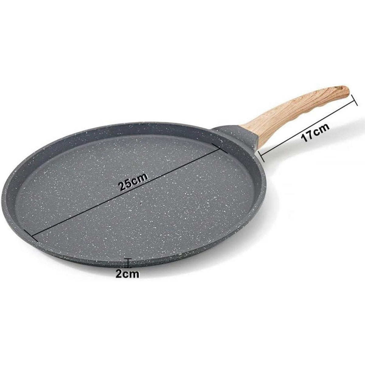 Crepe Pfanne 25 cm mit Teigverteiler, Induktion, Schwarz