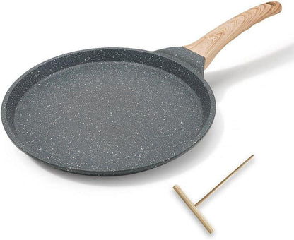 Crêpe Pfanne 20 cm Antihaft Induktion Teigverteiler Black