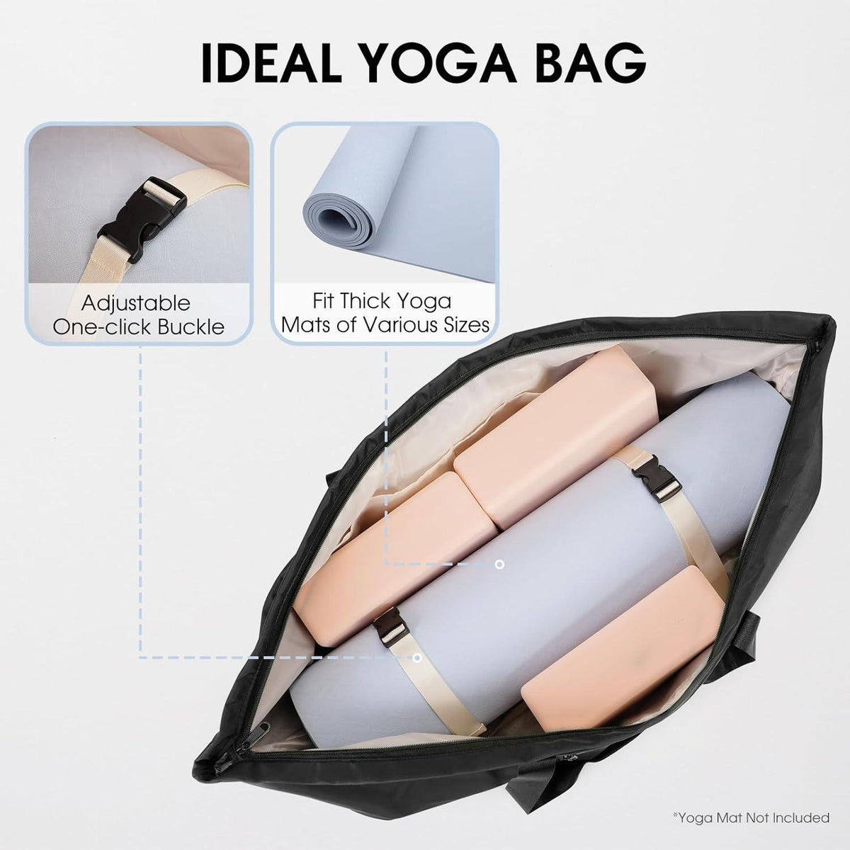 Sporttasche Damen Groß - Yogatasche mit Schuhtasche