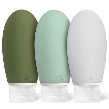 3er Set Auslaufsichere Silikon Reiseflaschen 100ml BPA-frei