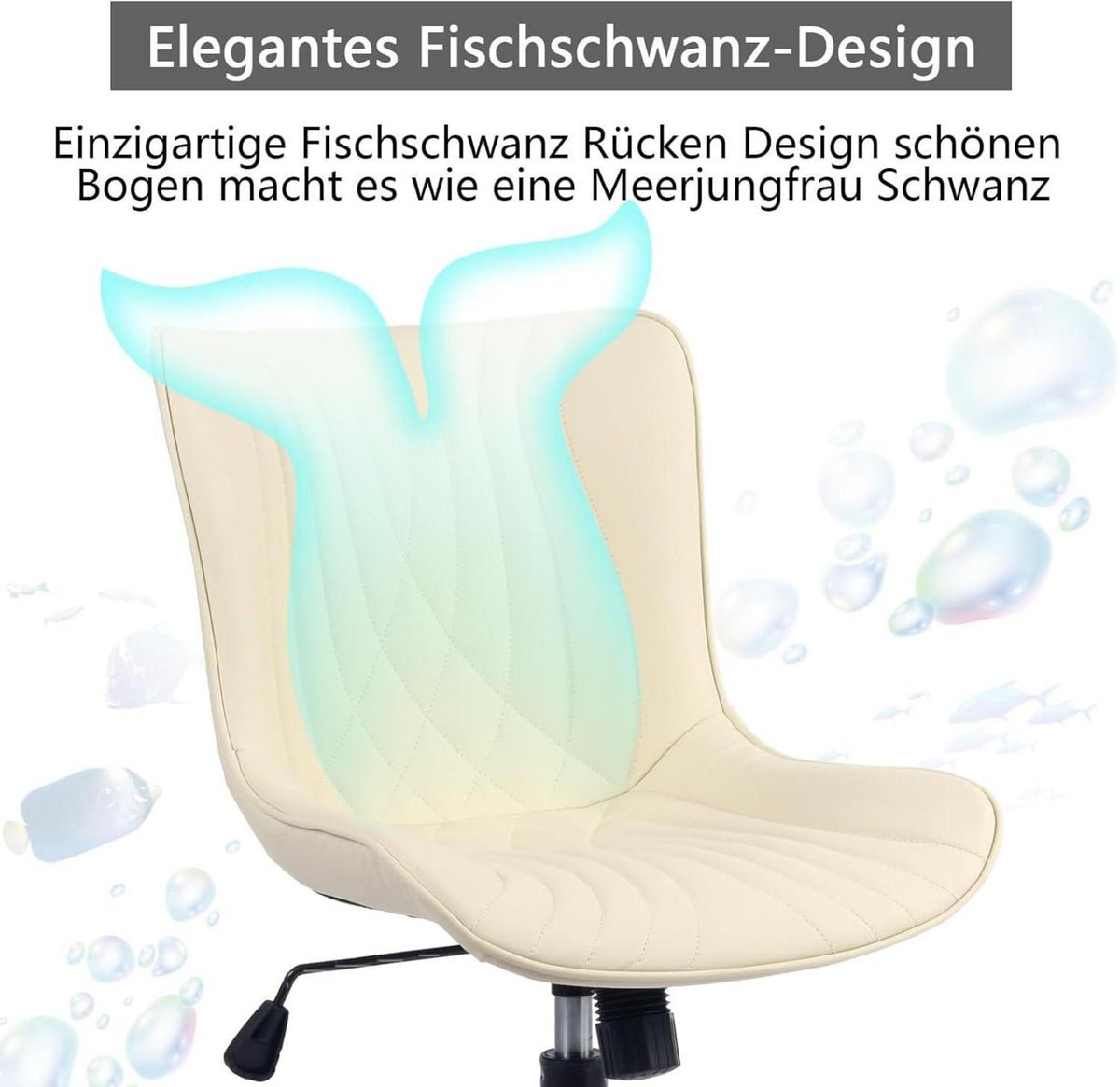 Ergonomischer Bürostuhl mit Fischschwanz-Design und Wippfunktion