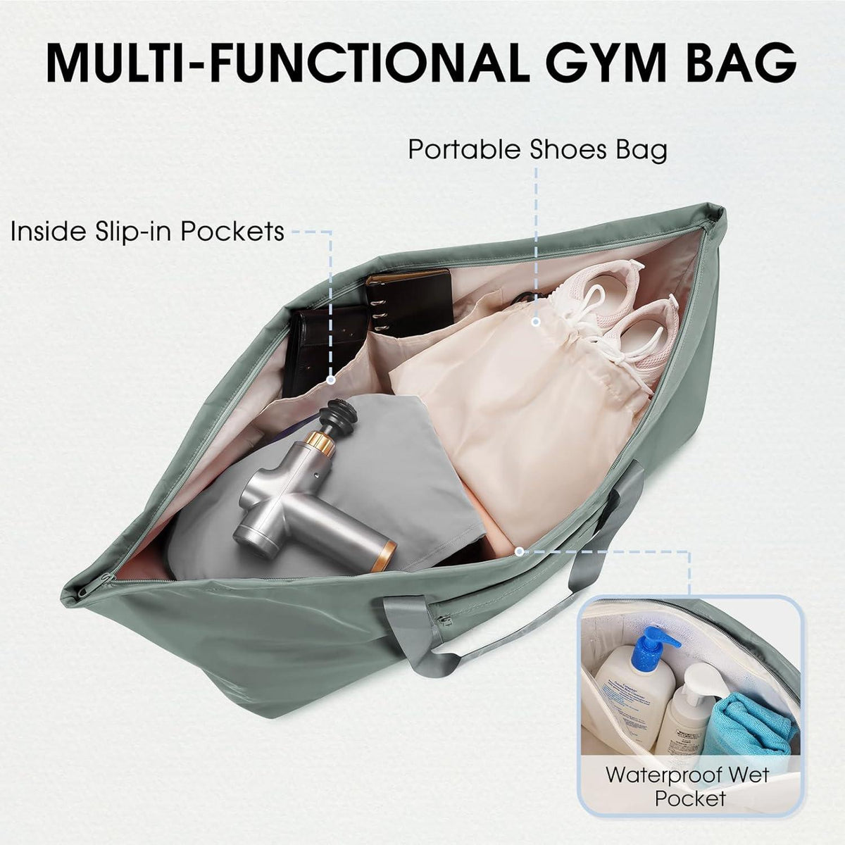 Sporttasche Damen Yogatasche Groß Reisetasche mit Schuhtasche