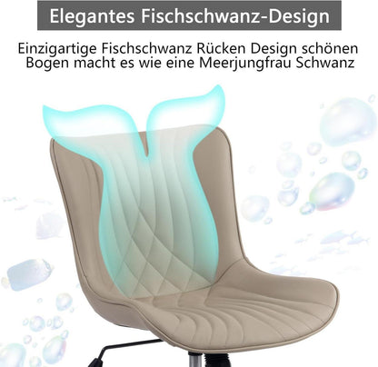 Ergonomischer Bürostuhl mit Fischschwanz-Design und Wippfunktion