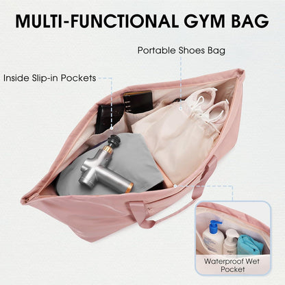 Sporttasche Yogatasche Groß Reisetasche mit Schuhtasche Nassfach