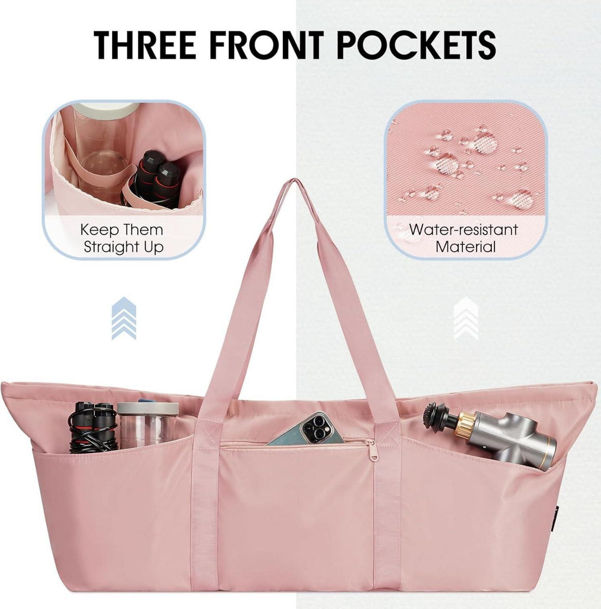 Sporttasche Damen Yoga Reisetasche Groß mit Schuhtasche & Nassfach Pink