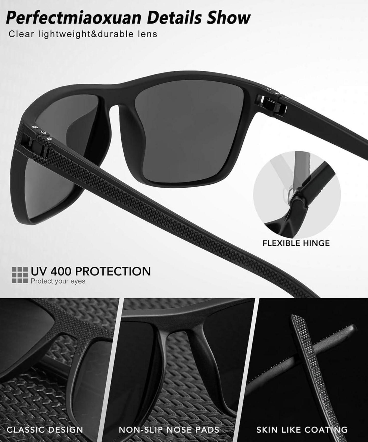 Polarisierte Sonnenbrille Vintage Herren/Damen HD-Objektive Schwarz Blau
