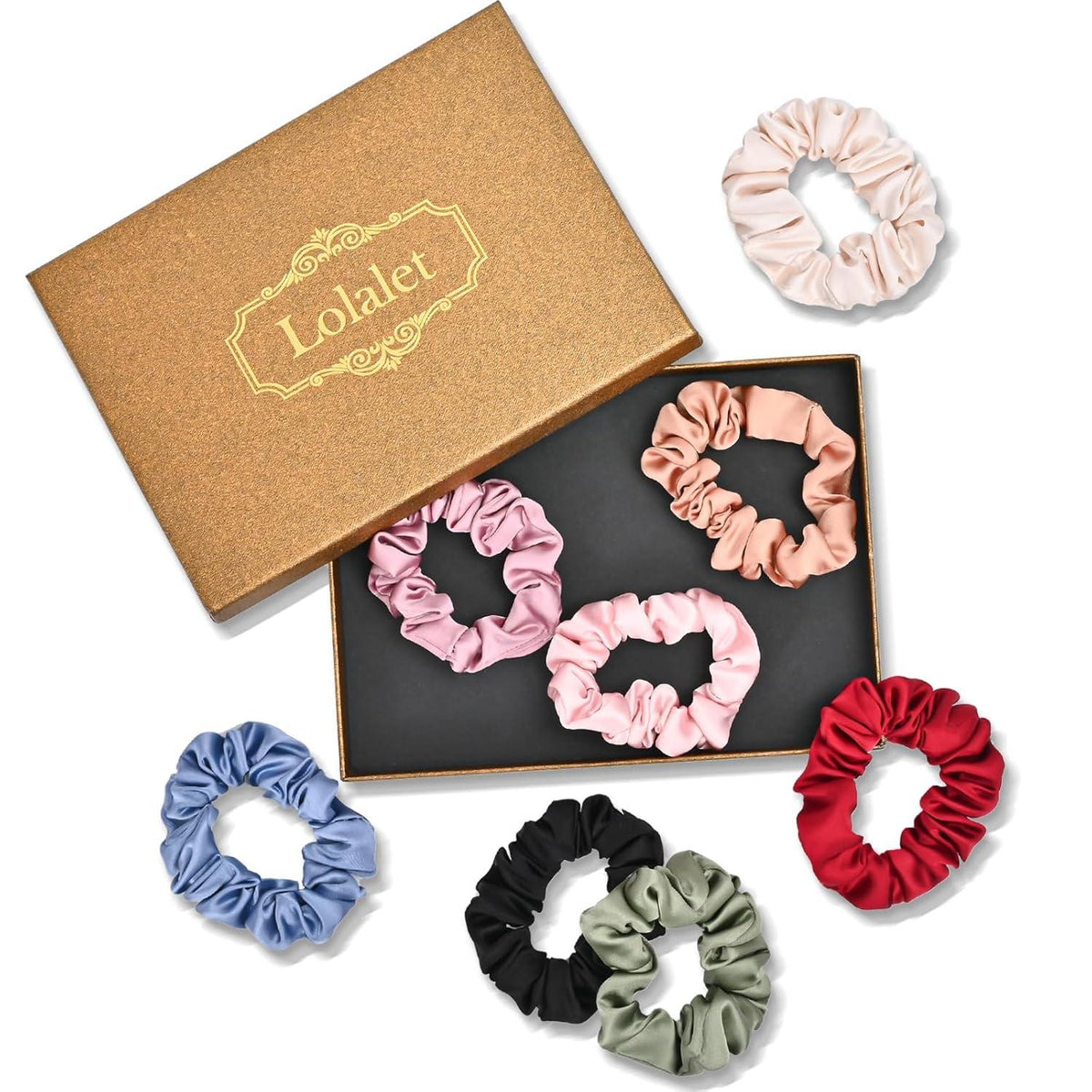 8er Set Seidige Satin-Haargummis in 8 Farben - Haarschmuck für Damen