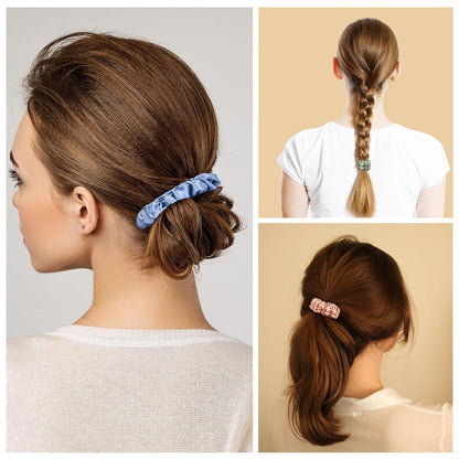Lolalet Seidensatin Scrunchies Damen Haargummis 8 Farben
