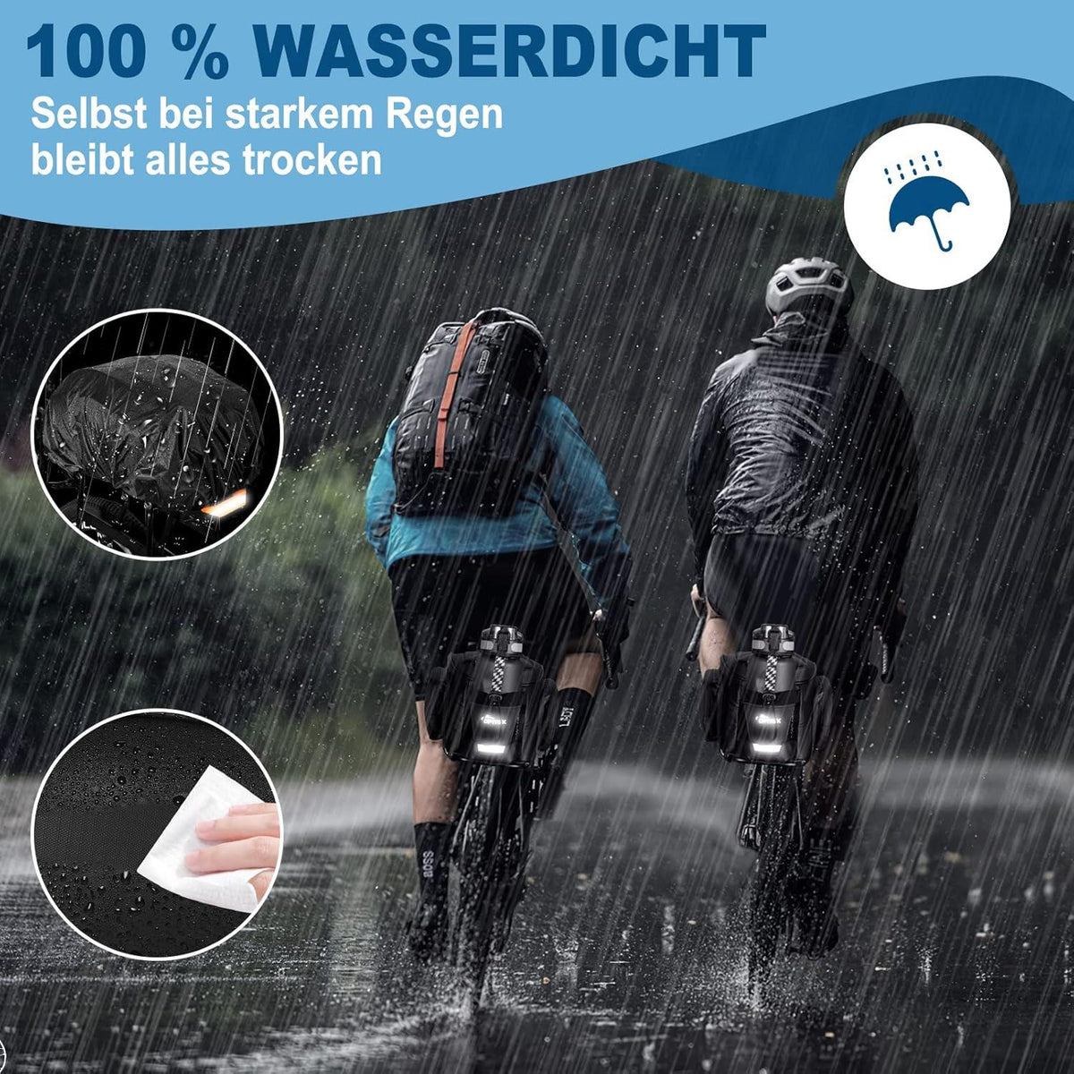 Fahrradtasche Gepäckträger 12L Wasserdicht Reflektierend