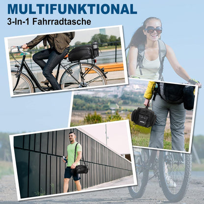Fahrradtasche Gepäckträger 12L Wasserdicht Reflektierend Multifunktion