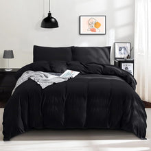 Bettwäsche Mikrofaser Bettbezug 155x220 + Kissenbezug 80x80 Schwarz