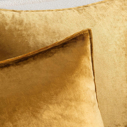 Samt Kissenbezug 40x40 cm Champagner Golden - 2er Set