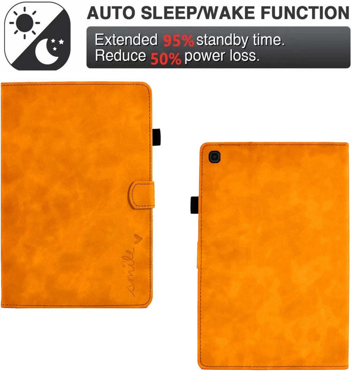 Tablet Hülle Samsung Galaxy Tab A 10.1 Zoll 2019 Orange PU Leder