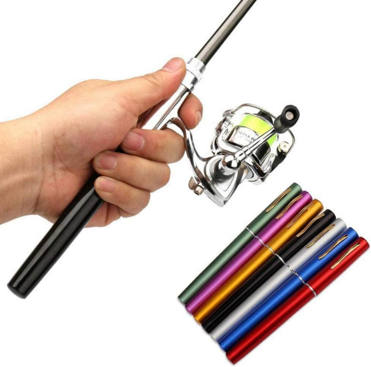 Lixada Mini Angelrute 1.6M Tasche Faltbare Angelrolle Reel Combo Kit