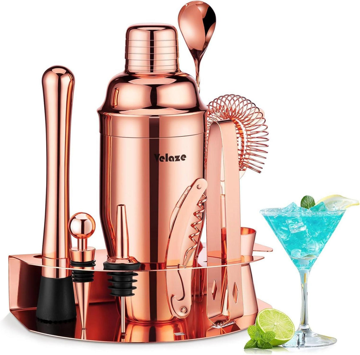 Cocktail Shaker Set Edelstahl 10-teilig Mixer Barkeeper Geschenk Für