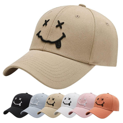 Gestickte Baseball Cap mit Lächeln – Verstellbare Unisex Kappe