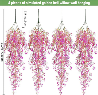 Künstliche Hängeblumen 80cm Rosa 4er Pack Outdoor Haus
