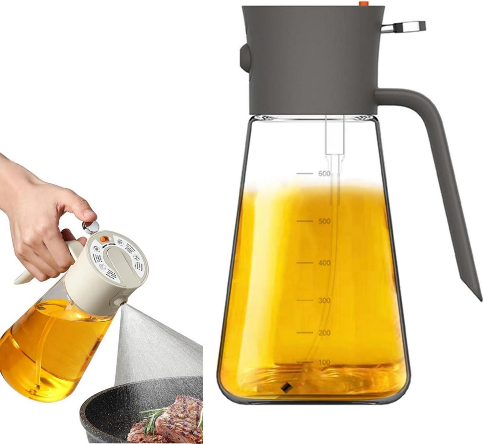 Ölsprüher für Küche zum Kochen & Grillen, 2in1 Sprühflasche für