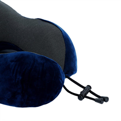 Memory Foam Reisekissen mit 360° Kopfstütze – Blau